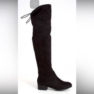 Soda over the knee black I faux suede velvet boots 6.5